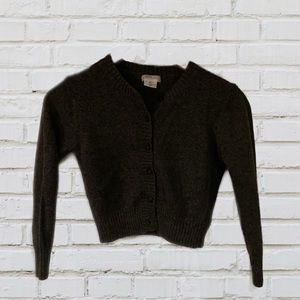 Cropped, 3/4 Sleeve Cardigan Sweater